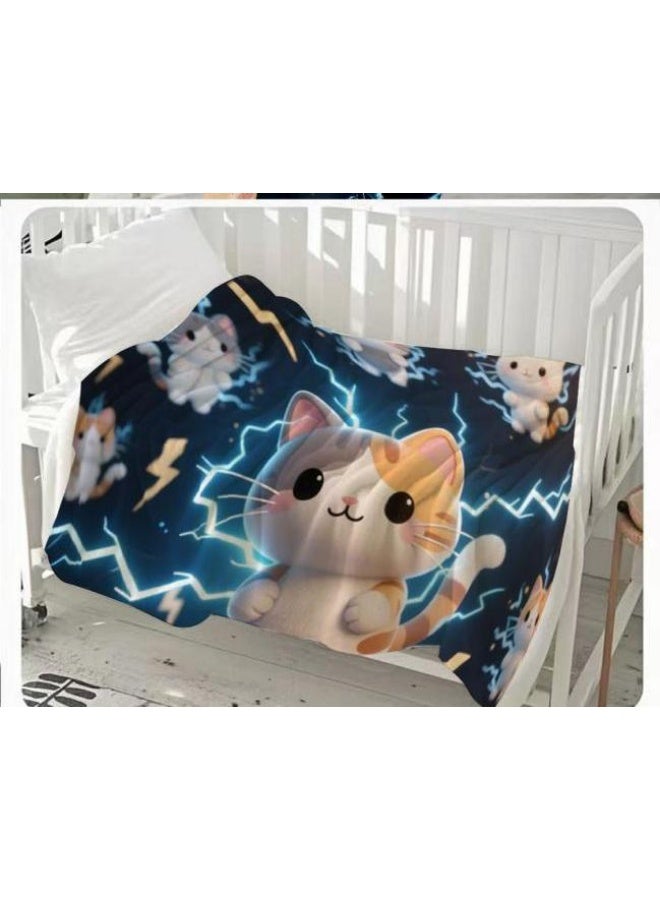 عام بطانية رقيقة من الفانيلا الكرتونية للأطفال والرضع (دافئة ومريحة، ومناسبة للنوم والألعاب) 70 سم * 100 سم - Image 1