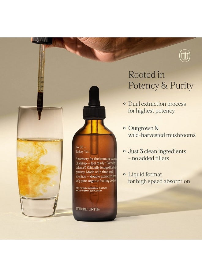 Turkey Tail Mushroom Extract Double Extracted Fruitbody Mushroom Tincture ; Immunity Booster Manages Inflammation Soothes Aches Healthy Digestive Function Antioxidants (60 Servings)