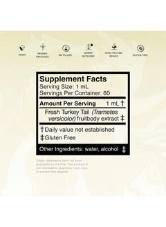 Uphoric Urth Turkey Tail Mushroom Extract Double Extracted Fruitbody Mushroom Tincture ; Immunity Booster Manages Inflammation Soothes Aches Healthy Digestive Function Antioxidants (60 Servings)  - Image 5