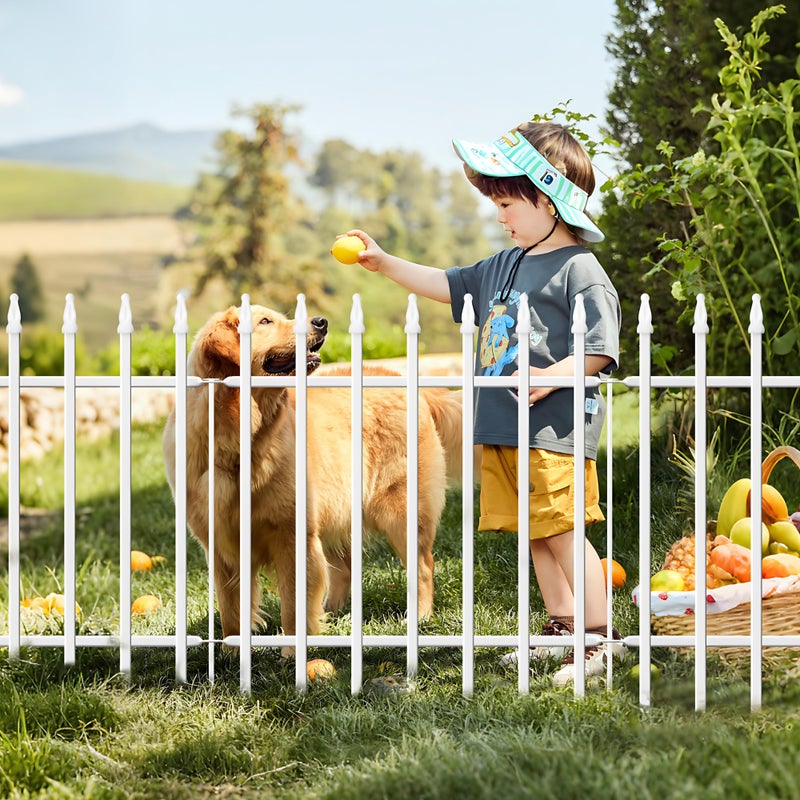 Thealyn Metal Garden Fence 24" W x 24" H (5 Panels, Total 10 ft), Decorative Border Folding Fence, Landscape Fencing for Flower Bed, Yard, Animal Barrier - Image 1