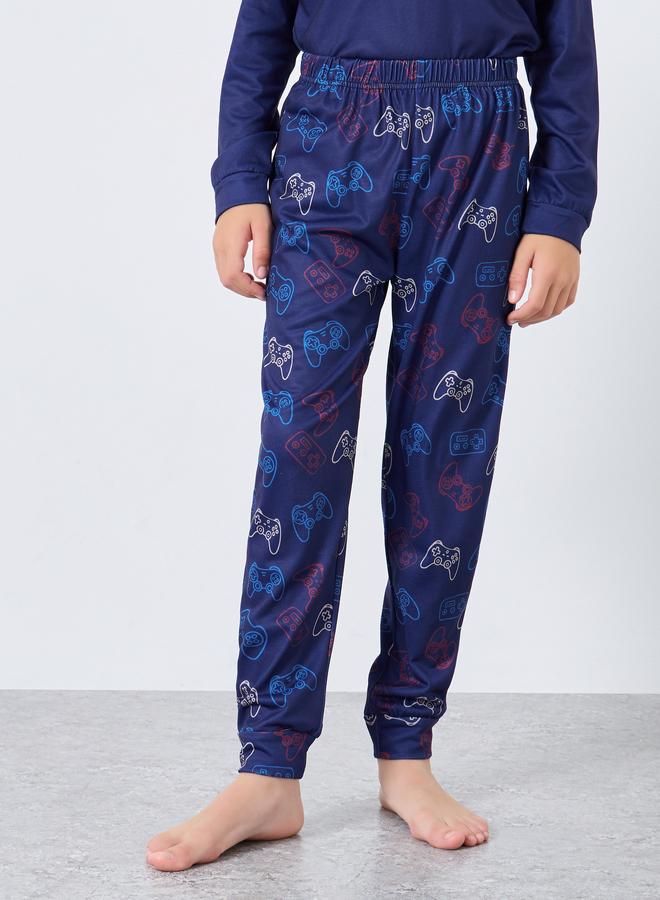 Styli Teen Navy Blue Gamer Print T-Shirt and Pyjama Set - Image 5