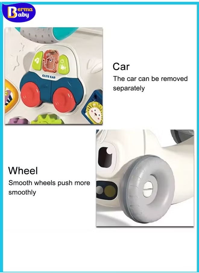 Berma Baby - مشاية أطفال 6 في 1، عربة أطفال، يويو للأطفال، مشاية متعددة الوظائف مع موسيقى، يمكن تجميعها في سكوتر/دراجة نارية/مركز أنشطة/لوحة قابلة للإزالة، لعبة مشي للأطفال من سن 6 إلى 12 شهرًا - Image 1