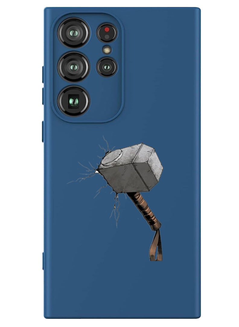 Theodor Protective Slim Fit Case Liquid Silicone Cover with Full Body Protection Anti-Scratch Shockproof Case For Samsung Galaxy S24 Ultra (Blue) - Hammer - Image 1