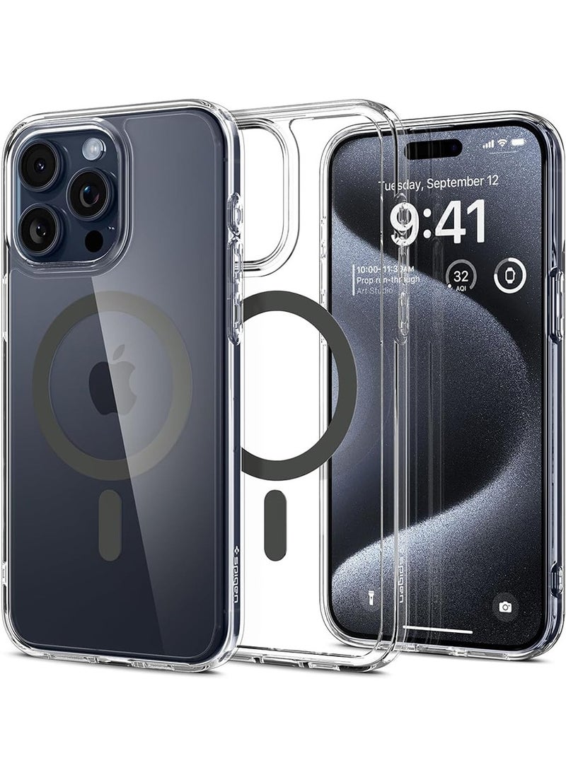 Spigen - Ultra Hybrid MagFit for iPhone 15 Pro Case Cover with MagSafe - Graphite - Image 1