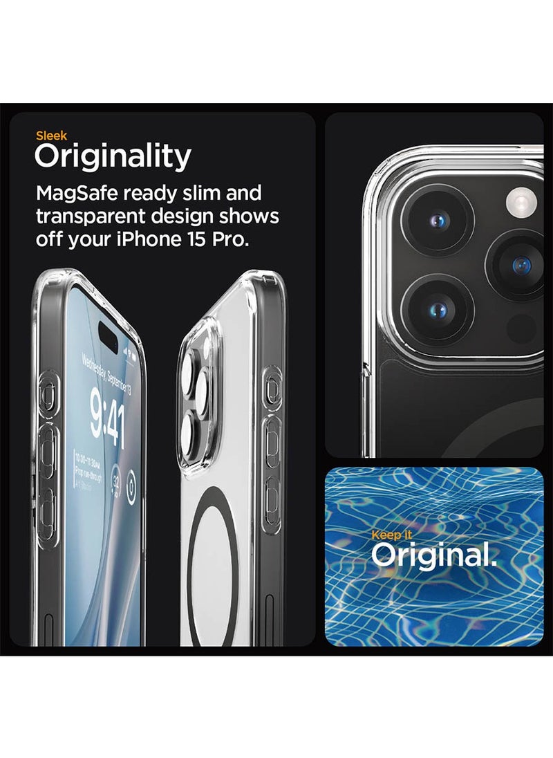 Spigen - Ultra Hybrid MagFit for iPhone 15 Pro Case Cover with MagSafe - Graphite - Image 1