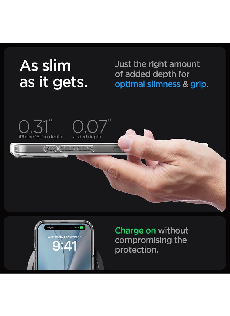 Spigen - Ultra Hybrid MagFit for iPhone 15 Pro Case Cover with MagSafe - Graphite - Image 1