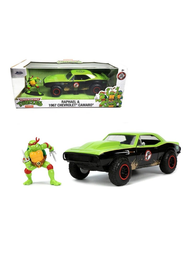 جادا سلاحف النينجا رافاييل وكورفيت كامارو 1967 بمقياس 1:24 مصبوبة من تينيج مونتانت نينجا تيرتلز - Image 1