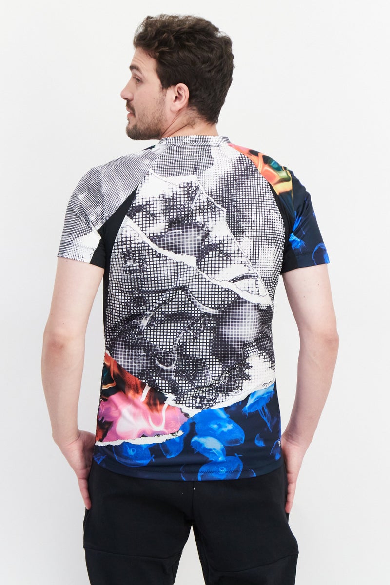 Adidas Men Sportswear Fit Short Sleeves Running T-Shirt, Black Combo - Image 2