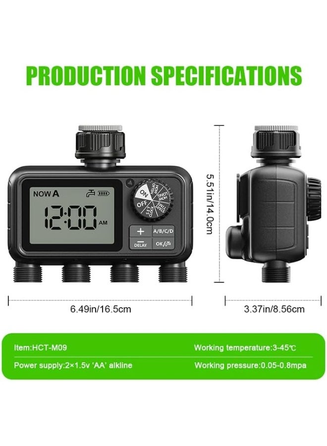 Egardenkart Egardenkart, Now A Water Timer for Garden - Multifunctional, Garden Irrigation Timer for Automatic Irrigation System | Automatic Watering Timer with Intelligent Technology | Garden Water Timer 4 Outlet  - Image 4