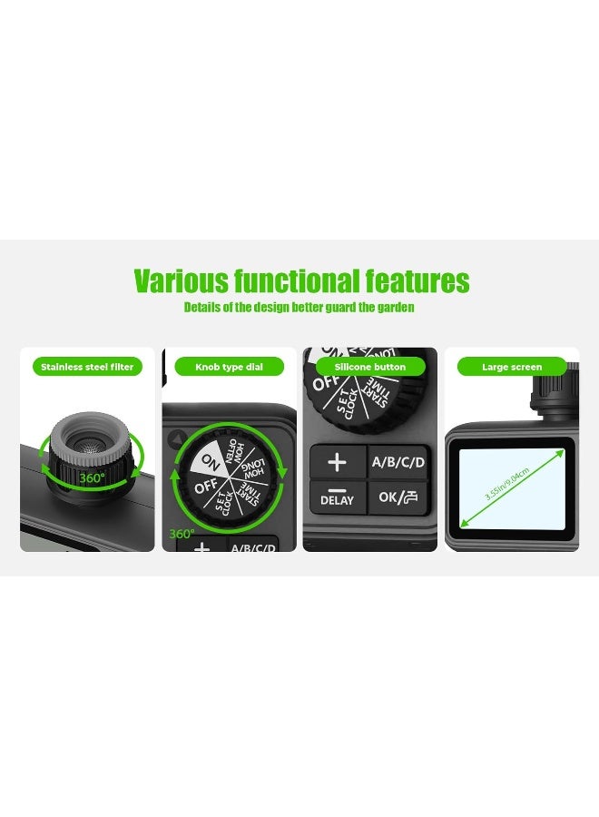 Egardenkart Egardenkart, Now A Water Timer for Garden - Multifunctional, Garden Irrigation Timer for Automatic Irrigation System | Automatic Watering Timer with Intelligent Technology | Garden Water Timer 4 Outlet  - Image 5