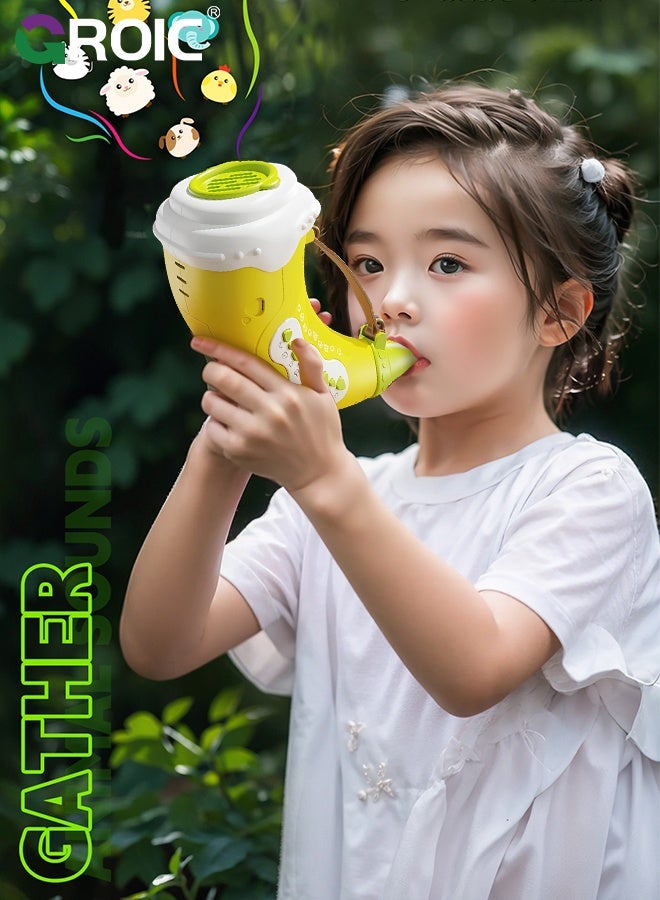 GROIC Mini Explorer Animal Caller Toys for Kids, Breathing Exerciser for Kids, Hunting Toy with 2 Mode 30 Sounds, 5 Levels Lights, Outdoor Discovery Play with 8" Horn Voice Changer Toys for Boys & Girls - Image 2