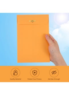 Teling 50 Pcs 5 X 7.5 Manilla Envelopes Clasp Envelope Kraft Catalog Envelope With Clasps Closure For Storing Mailing 28 Lb Kraft Paper Envelope For Office Document Business School Home (Yellow)  - Image 3