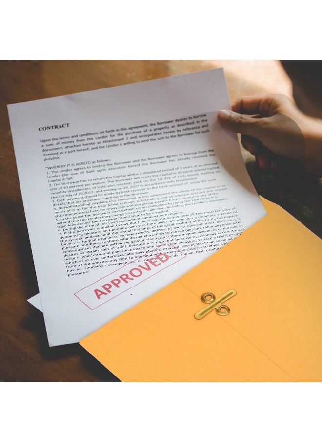 Teling - 50 Pcs 5 X 7.5 Manilla Envelopes Clasp Envelope Kraft Catalog Envelope With Clasps Closure For Storing Mailing 28 Lb Kraft Paper Envelope For Office Document Business School Home (Yellow) - Image 1