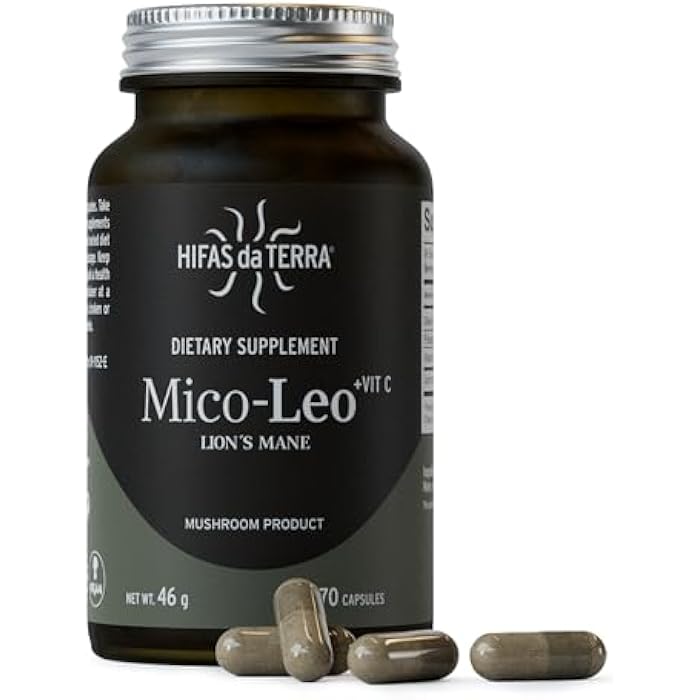 Hifas de Terra Mico-Leo - Organic Lions Mane Supplement Capsules, Lion's Mane Mushroom Extract, Nootropic for Brain, Focus, and Memory for Adults - 70 Vegan Capsules - Image 1
