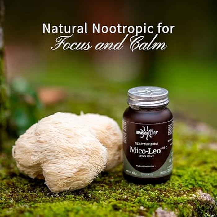 Hifas de Terra Mico-Leo - Organic Lions Mane Supplement Capsules, Lion's Mane Mushroom Extract, Nootropic for Brain, Focus, and Memory for Adults - 70 Vegan Capsules - Image 5
