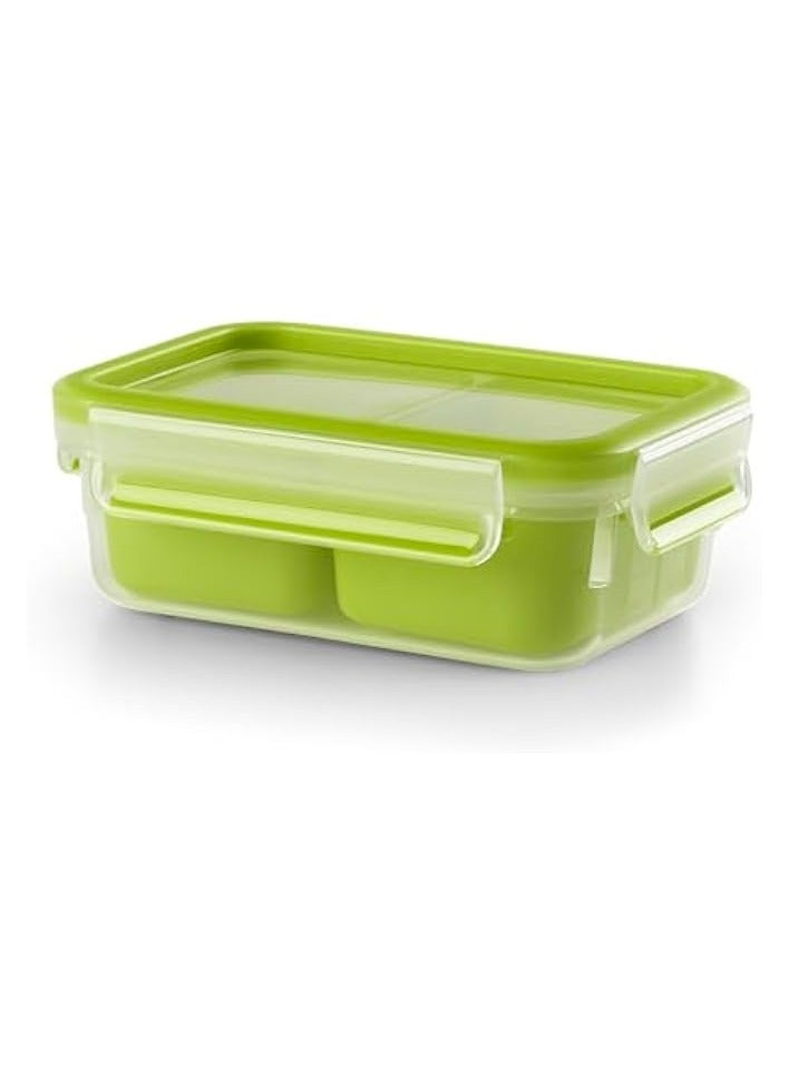 Green Tiger MasterSeal To Go Snack Box 0.55 Litre Food Container with 2 Inserts, Green, Plastic - Image 1
