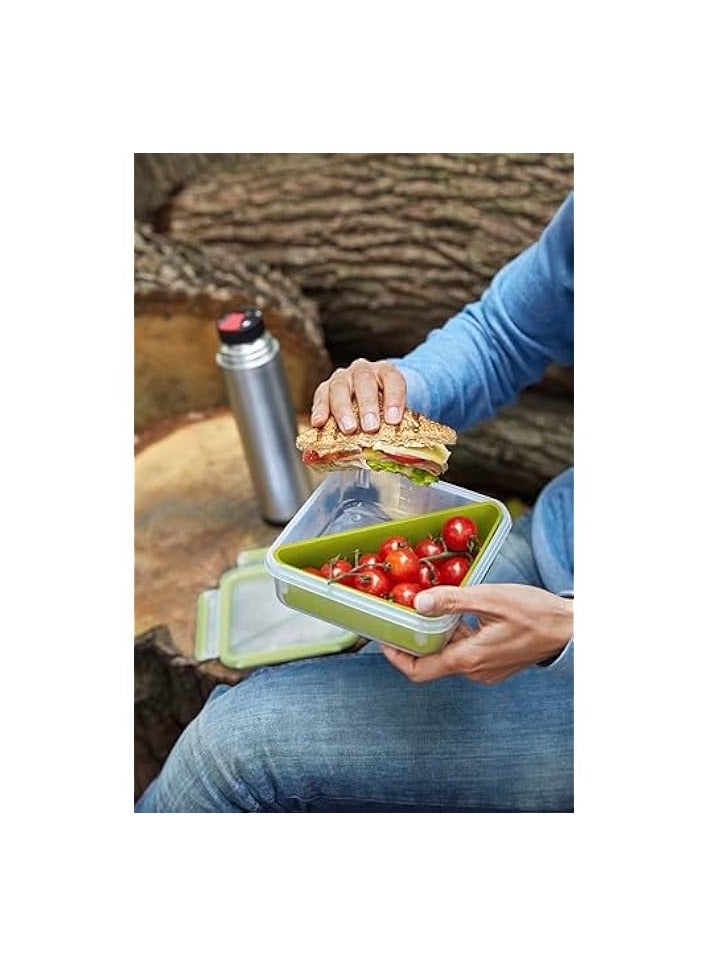 Green Tiger MasterSeal To Go Snack Box 0.55 Litre Food Container with 2 Inserts, Green, Plastic - Image 3