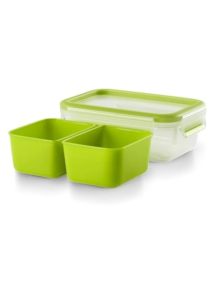 Green Tiger MasterSeal To Go Snack Box 0.55 Litre Food Container with 2 Inserts, Green, Plastic - Image 4