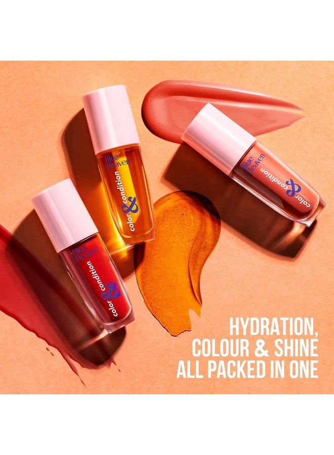 بلو هيفن زيت الشفاه الملون كولور آند كونديشن للنساء، ملمع الشفاه الممزوج بزيت التوت البري والتوت والبندق، مرطب وتنعيم - بني مصقول، 4.2 مل - Image 5