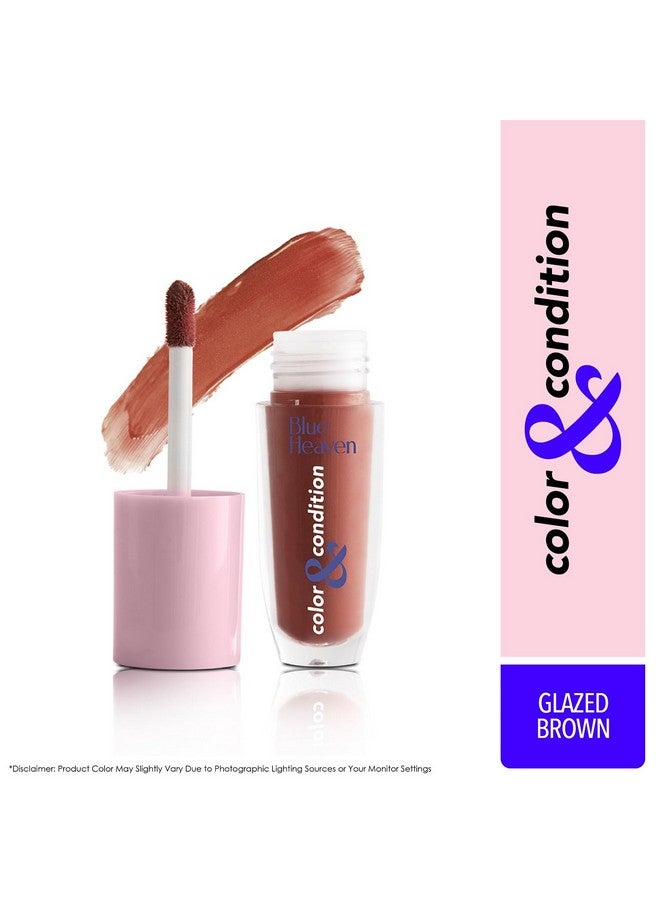 بلو هيفن زيت الشفاه الملون كولور آند كونديشن للنساء، ملمع الشفاه الممزوج بزيت التوت البري والتوت والبندق، مرطب وتنعيم - بني مصقول، 4.2 مل - Image 2