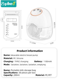 Wearable Breast Pump with 30 PCS Breastmilk Storage Bags, Hands-Free Electric Breast Pump, Portable and Wireless Breast Pump with 4 Modes & 12 Levels, LCD Display, Low Noise - pzsku/Z58EAAC79EAA35CF889F2Z/45/_/1719485410/a2ef8921-13b0-4eed-8320-9936c0b049b7