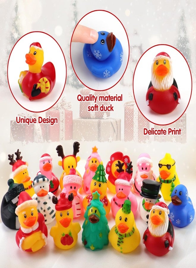 Halovin 50 Pcs Christmas Rubber Ducks, Assortment Rubber Ducks in Bulks for Baby Bath School Classroom Prizes Jeeps Ducking, Christmas Party Favors, Christmas Stocking Stuffers (Christmas, 50) - Image 4