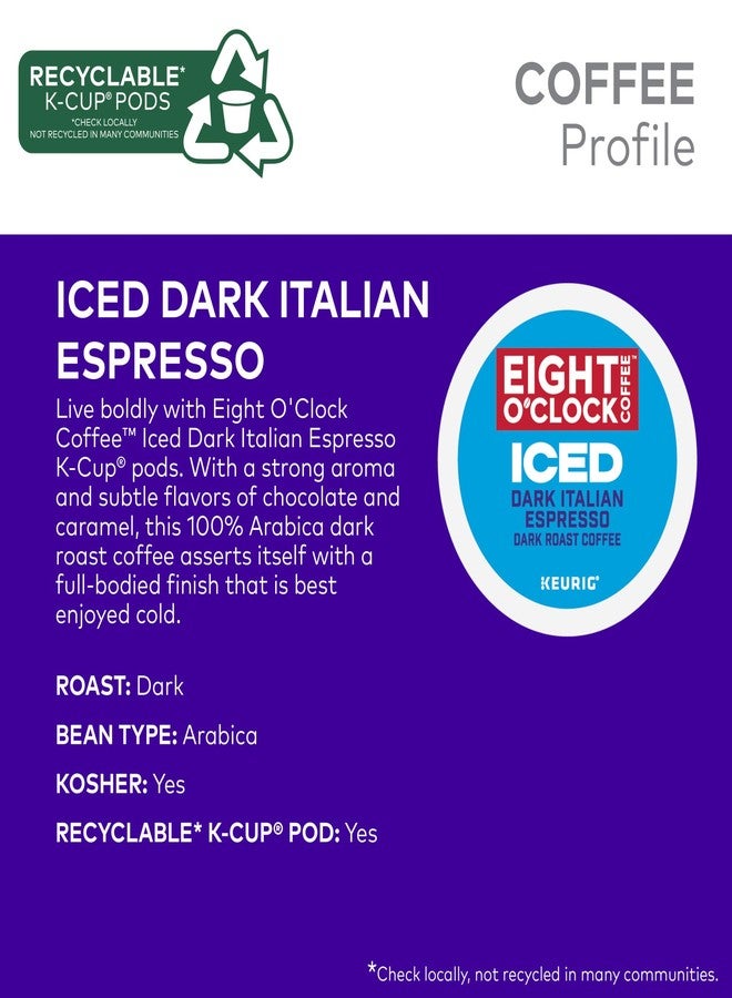 Eight O'Clock Coffee ICED Dark Italian, Keurig Single-Serve K-Cup Pods, Dark Roast Iced Coffee, 60 Count (6 Packs of 10) - Image 3