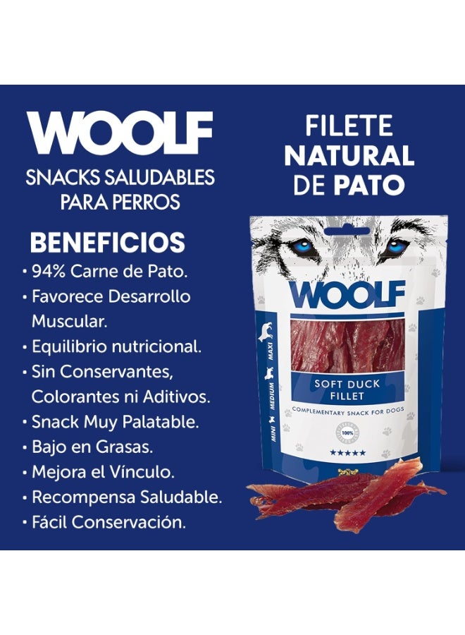 Woolf Soft Duck Fillet Natural Dog Treats 100% Natural High-Protein Snack for All Breeds and Sizes Healthy Training Reward Grain-Free and No Artificial Additives - Image 4