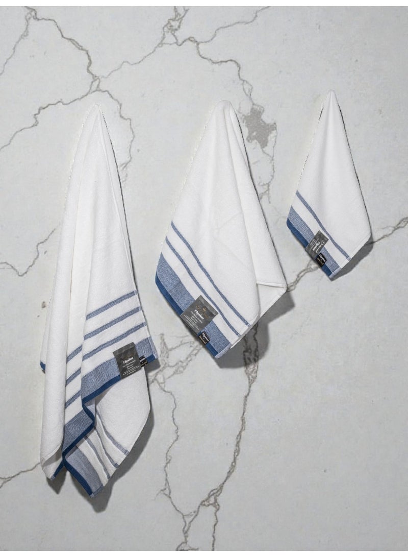 بالتيك لينين طقم مناشف إليسيان من أربع قطع - ٥٥٠ جرامًا للمتر المربع | قطن ناعم وعالي الامتصاص | ٥٠×٩٠ سم، ٧٠×١٤٠ سم، ٣٣×٣٣ سم من بالتيك لينين - Image 3