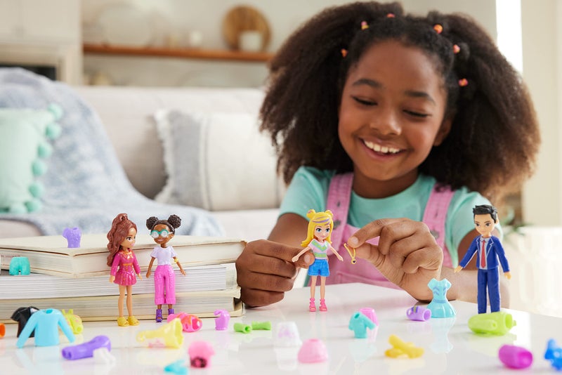 Polly Pocket طقم لعب مغامرة بولي بوكيت سباركل كوف مع 4 دمى و 45+ قطعة إجمالية - Image 2