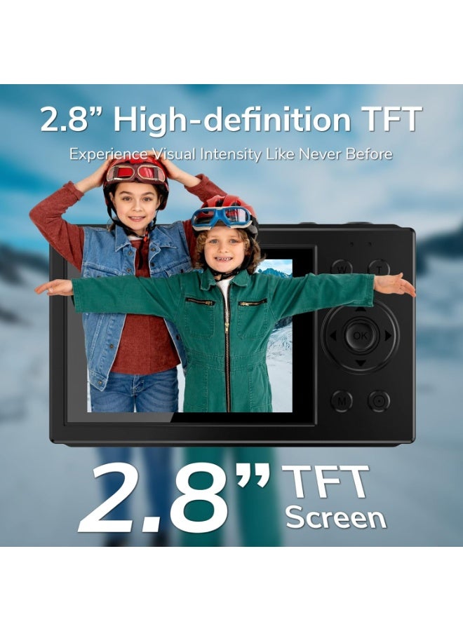 PROMAGE 4K Digital Camera, 64MP HD Vlogging Camera 16X Digital Zoom, WiFi Digital Camera with 2.8-inch HD TFT Display (Black) - Image 3