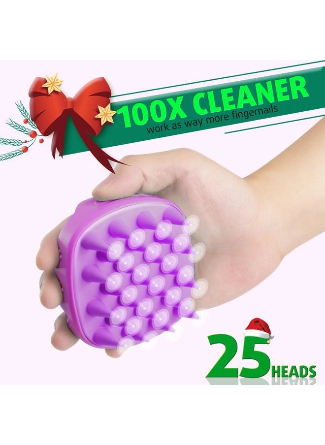 Cbiumpro 2-Pack Scalp Massager Shampoo Brush, Ultra Soft Silicone Scalp Scrubber Exfoliator Brush for Hair Growth & Dandruff Removal - 100% Fit All Hair Types  - Image 4