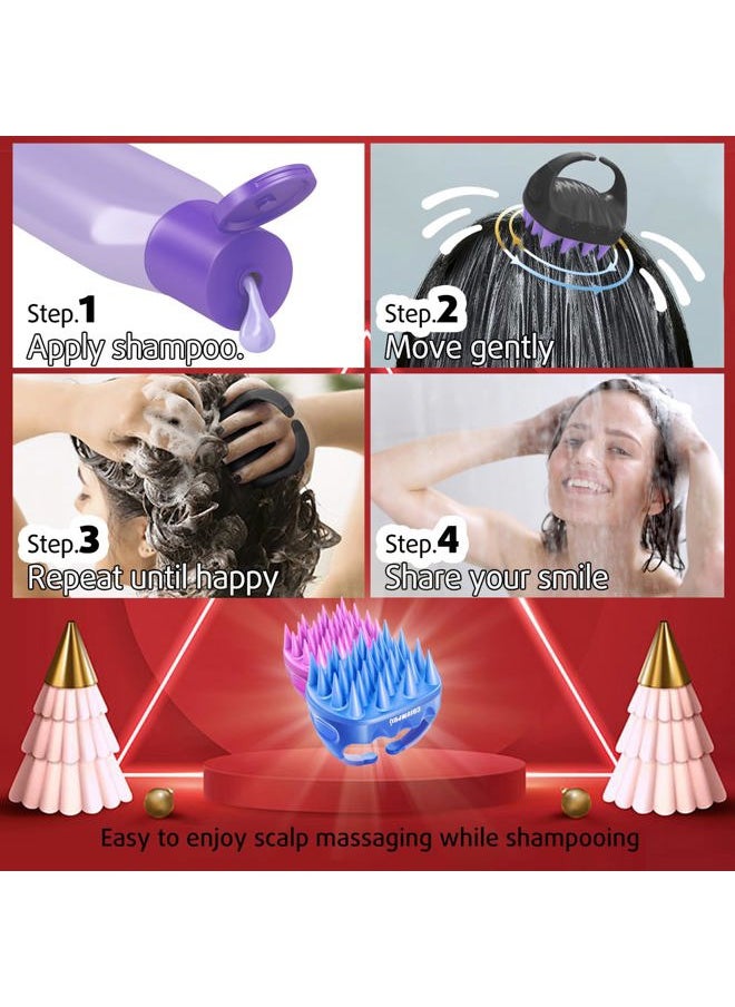 Cbiumpro 2-Pack Scalp Massager Shampoo Brush, Ultra Soft Silicone Scalp Scrubber Exfoliator Brush for Hair Growth & Dandruff Removal - 100% Fit All Hair Types  - Image 5