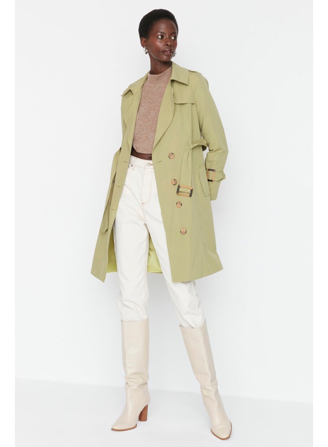 trendyol Trench Coat - Light Khaki - Regular - Image 2