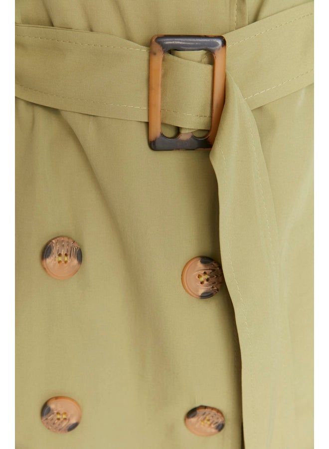 trendyol Trench Coat - Light Khaki - Regular - Image 4