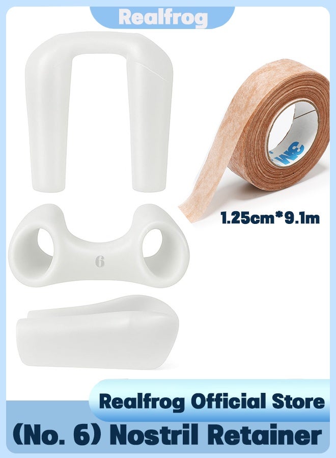 Realfrog Face healthly Silicone Nostril Retainer, Nose Pad for Surgery, Nose Retainer Rhinoplasty, Retainer for Work Surgery,%100 Silicone Nose Stud (No. 6) - Image 1
