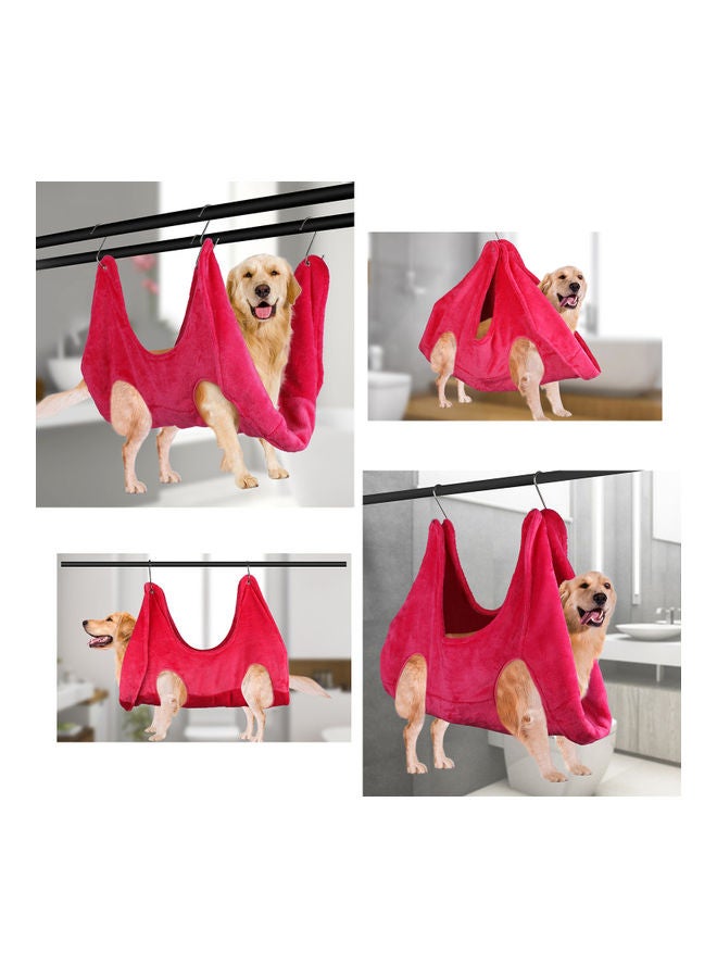 NIBEMINENT 2 In 1 Dog Grooming Hammock red - Image 4