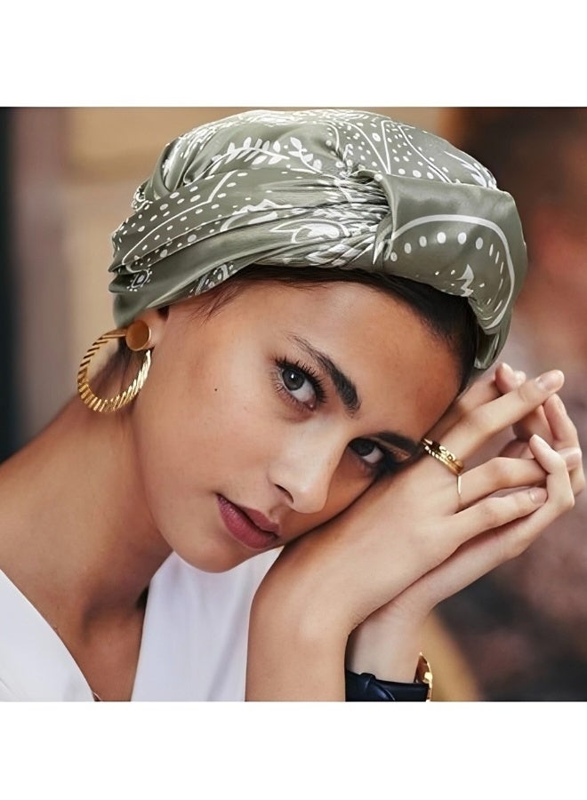 3 PCS Large 90x90cm Satin Square Head Scarves Silk-Like Printed Bandanas Versatile Hair Wrap Neck Shawl Beach Travel Accessories for Women - Image 4
