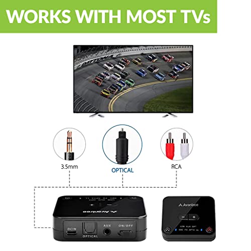 Avantree D4169 Dual Wireless Headphones & Earbuds Set for TV Watching with Bluetooth Transmitter, Personalized Volume Control, Plug-n-Play, No Audio Delay - Image 5