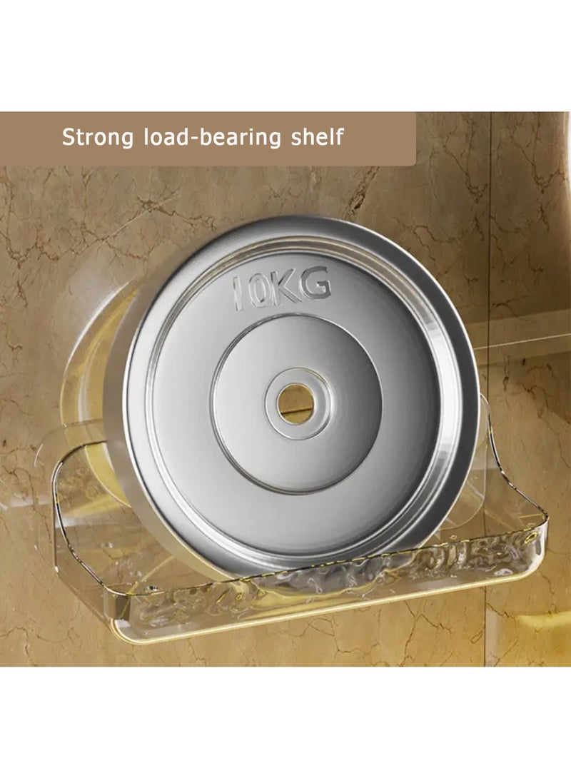 UrbanEssentia Shower Caddy Shelf, Set Of 3pcs, Shower Racks Perfect For Bathroom Organizer And Storage, No-Drilling Shower Organizer, Acrylic Bathroom Accessories (Transparent White) - Image 5