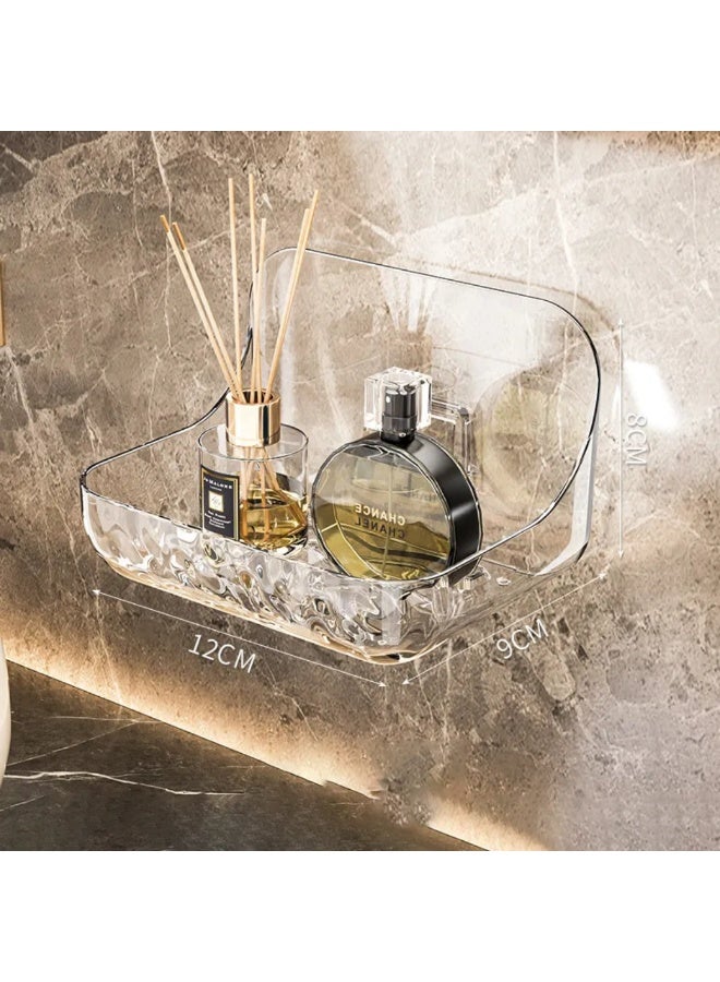 UrbanEssentia Shower Caddy Shelf, Set Of 3pcs, Shower Racks Perfect For Bathroom Organizer And Storage, No-Drilling Shower Organizer, Acrylic Bathroom Accessories (Transparent White) - Image 3