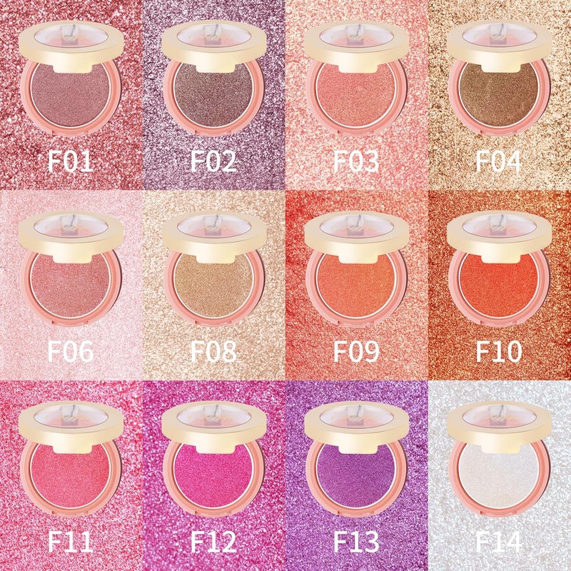 Oulac Luminous Blusher for Cheek WomenPink Sliver Refletive Glow Highlighter BlushersBlendable BlusherNatural Stunning LookMakeup Vegan Cruelty Free48g F06 Pinky Ice - Image 5