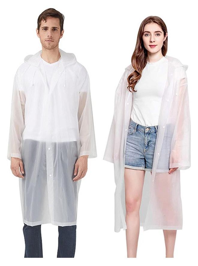 2 Pack Outdoors Raincoats,Rain Poncho for Adults, with Hood and Drawstring Rain Reusable - Image 1