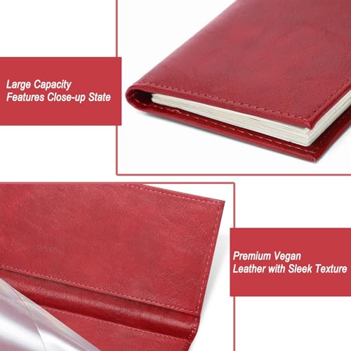 LLi Cufite Leather Checkbook Cover for Top & Side Tear Registers Duplicate Checks with Plastic Insert Flap Card Holder Pen Hoop Slim Wallet for Men Women - Image 5