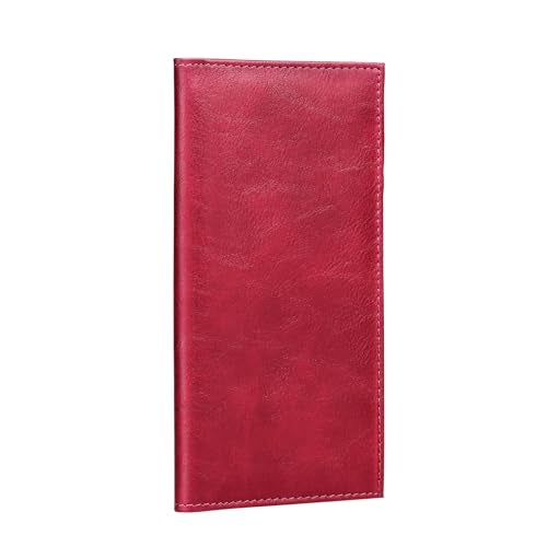 LLi Cufite Leather Checkbook Cover for Top & Side Tear Registers Duplicate Checks with Plastic Insert Flap Card Holder Pen Hoop Slim Wallet for Men Women - Image 1