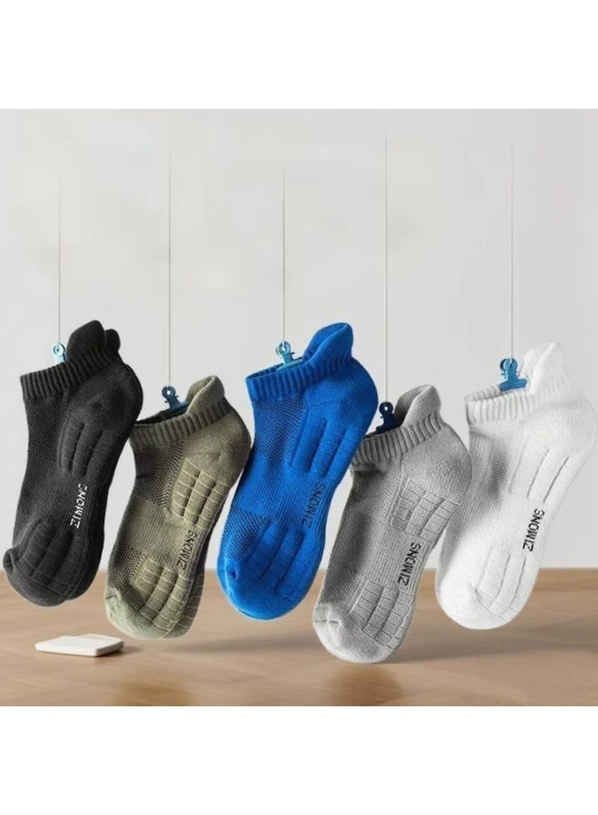 Men's Athletic Socks (5-Pack) - Low-Cut with Non-Slip Grip & Massage Nodes, Sweat-Wicking & Odor-Resistant, All-Season Comfort - Engineered for Running, Basketball, Gym Training & Daily Casual Wear - The Ultimate Men's Performance Socks Collection - Image 1
