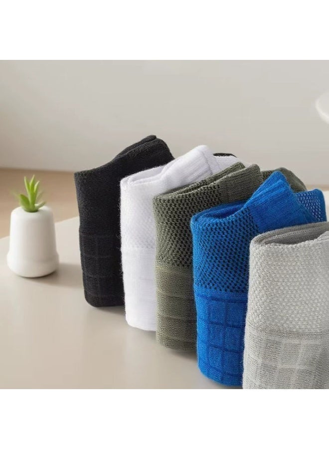 Men's Athletic Socks (5-Pack) - Low-Cut with Non-Slip Grip & Massage Nodes, Sweat-Wicking & Odor-Resistant, All-Season Comfort - Engineered for Running, Basketball, Gym Training & Daily Casual Wear - The Ultimate Men's Performance Socks Collection - Image 4