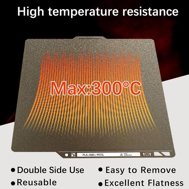 SAHVAIM Upgraded Thicker Textured PEI Plate 0.77mm with QR Code for Bambu Lab P1S/P2S/P1P/X1/X1C/A1 3D Printer, 257x257mm Dual-Textured Plate, Heated Bed Magnetic Flexible Spring Steel PEI Sheet Plate - Image 5
