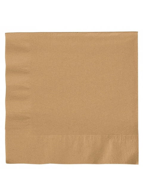 Creative Converting 663276B Touch of Color 2-Ply Paper Lunch Napkins (50 Count), Glittering Gold, 6.5"x6.5"