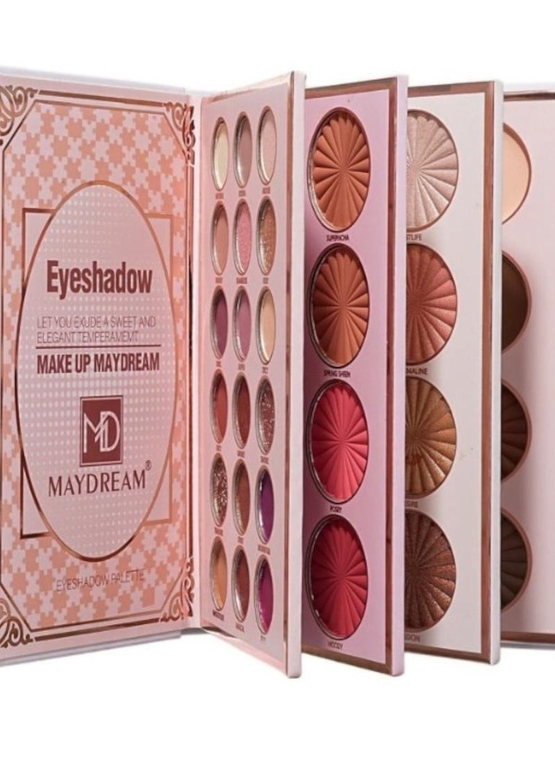 MAYDREAM PROFESSIONAL MAKE-UP KIT EYESHADOW BLUSHER CONTOUR & CONTOUR CREAM HIGHLIGHTER - Image 1